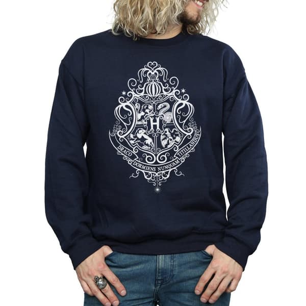 Harry Potter Mens Hogwarts Draco Dormiens Crest Sweatshirt