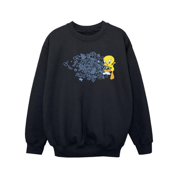 Looney Tunes Girls ACME Doodles Tweety Sweatshirt Black 12-13 Years