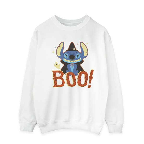 Disney Mens Lilo & Stitch Boo! Sweatshirt White M