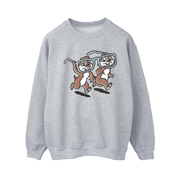 Disney Womens/Ladies Chip ´n Dale Glasses Sweatshirt Sports Grey S