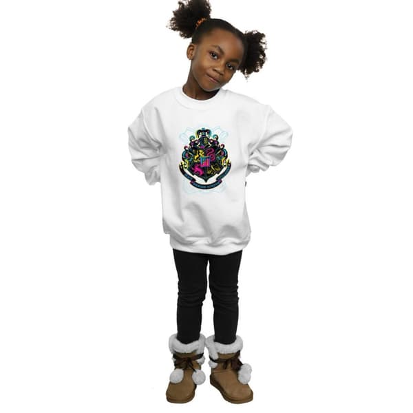 Harry Potter Girls Neon Hogwarts Crest Sweatshirt