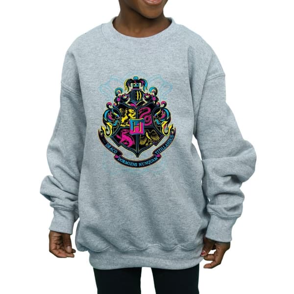 Harry Potter Girls Neon Hogwarts Crest Sweatshirt