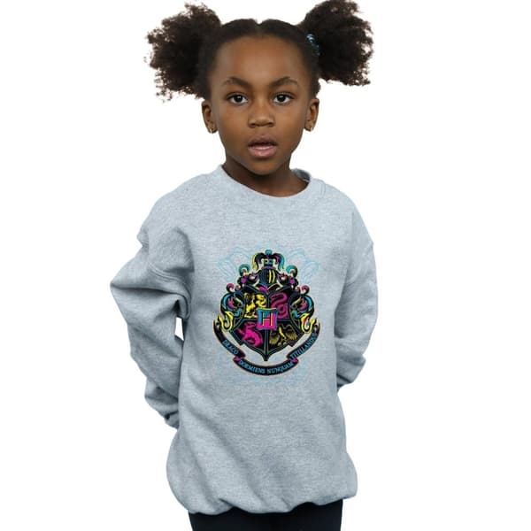 Harry Potter Girls Neon Hogwarts Crest Sweatshirt