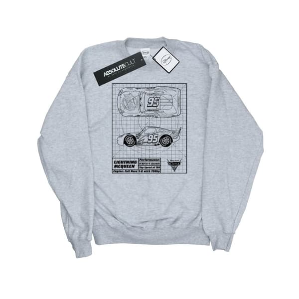Disney Mens Cars Lightning McQueen Blueprint Sweatshirt