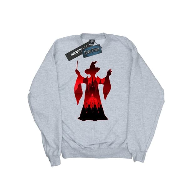 Harry Potter Girls Minerva McGonagall Silhouette Sweatshirt Sports Grey 9-11 Years