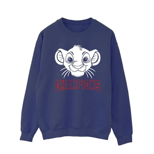Disney Mens The Lion King Simba Face Champion Sweatshirt Navy Blue XXL