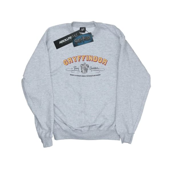 Harry Potter Mens Gryffindor Team Quidditch Sweatshirt Sports Grey M