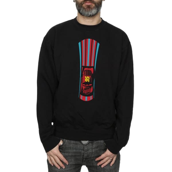 Disney Mens Cars Lightning McQueen Stripes Sweatshirt