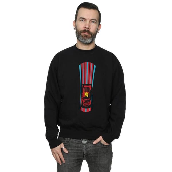 Disney Mens Cars Lightning McQueen Stripes Sweatshirt