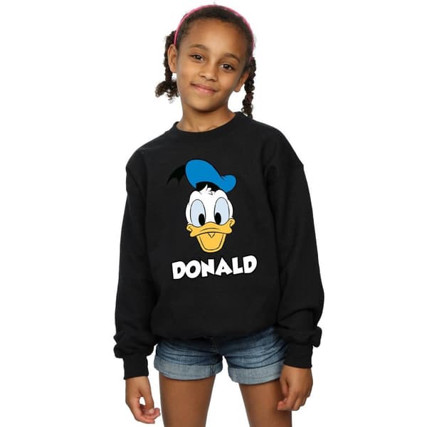 Disney Girls Donald Duck Face Sweatshirt