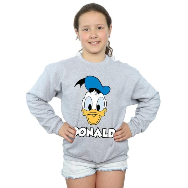 Disney Girls Donald Duck Face Sweatshirt