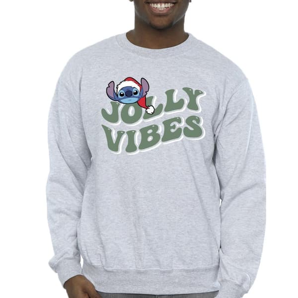 Disney Mens Lilo & Stitch Jolly Chilling Vibes Sweatshirt