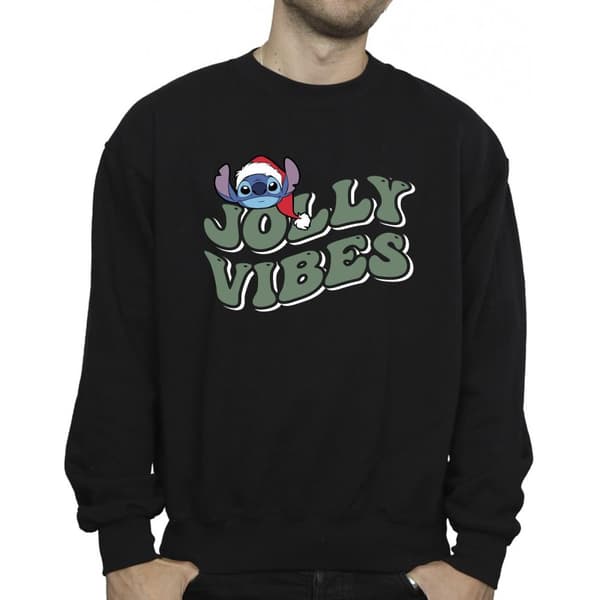 Disney Mens Lilo & Stitch Jolly Chilling Vibes Sweatshirt