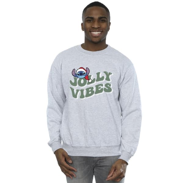 Disney Mens Lilo & Stitch Jolly Chilling Vibes Sweatshirt