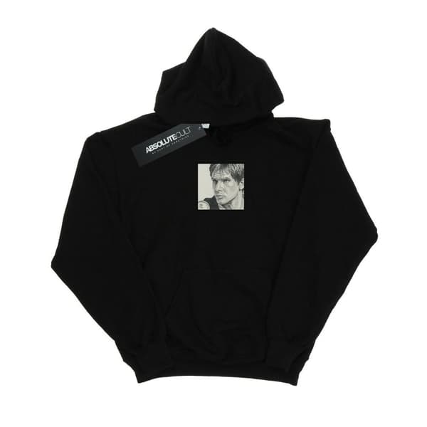 Star Wars Mens Han Solo Drawing Hoodie Black XXL