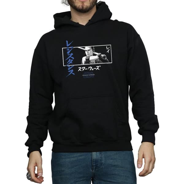 Star Wars: The Rise of Skywalker Star Wars The Rise Of Skywalker Rey Katakana Art Stripe Hoodie för herrar
