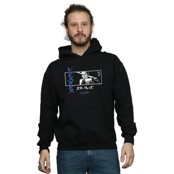Star Wars: The Rise of Skywalker Star Wars The Rise Of Skywalker Rey Katakana Art Stripe Hoodie för herrar