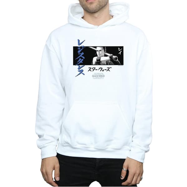Star Wars: The Rise of Skywalker Mens Star Wars The Rise Of Skywalker Rey Katakana Art Stripe Hoodie