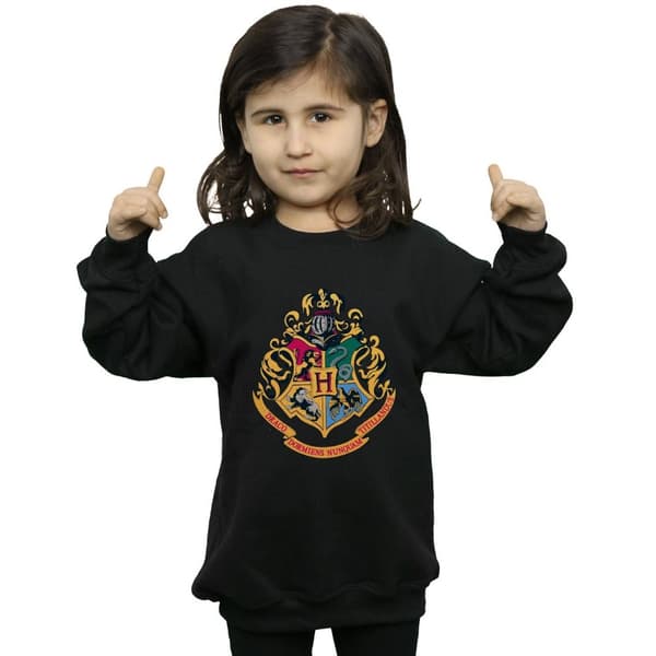 Harry Potter Girls Hogwarts Crest Gold Ink Sweatshirt