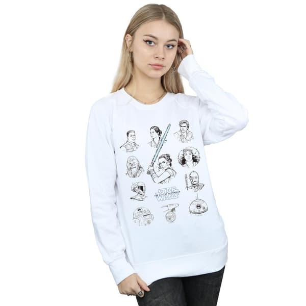 Star Wars: The Rise of Skywalker Womens/Ladies Star Wars The Rise Of Skywalker Resistance Charcter Line Up Mono Sweatshirt