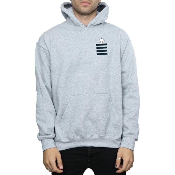 Looney Tunes Mens Tweety Pie Striped Faux Pocket Hoodie