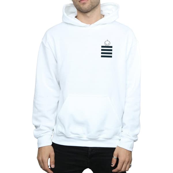 Looney Tunes Mens Tweety Pie Striped Faux Pocket Hoodie