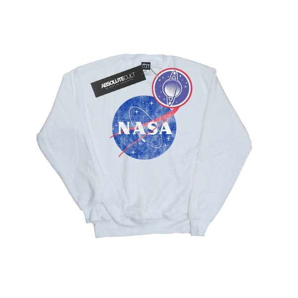 NASA Mens Classic Insignia Logo Distressed Sweatshirt