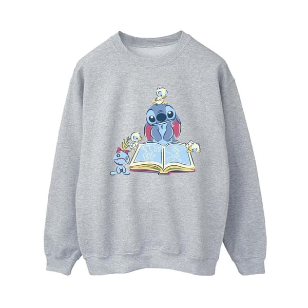 Disney Womens/Ladies Lilo & Stitch Reading A Book Sweatshirt