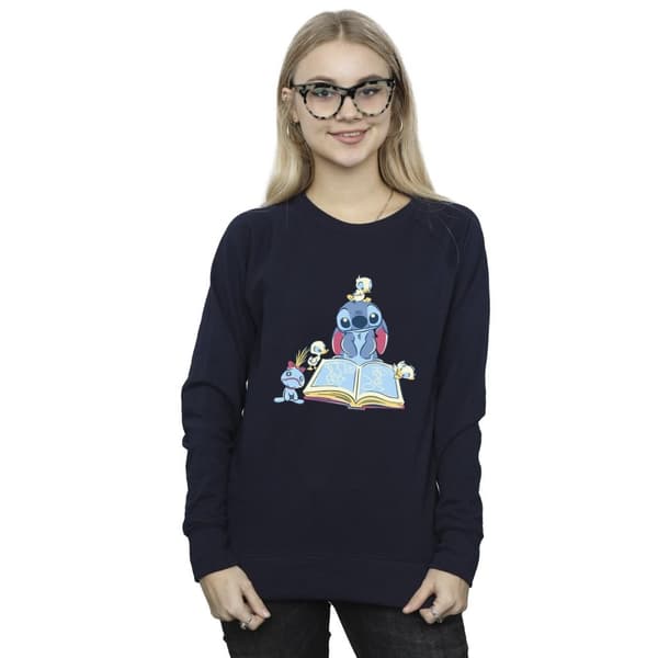 Disney Dam/Tjej Lilo & Stitch Reading A Book - Sweatshirt