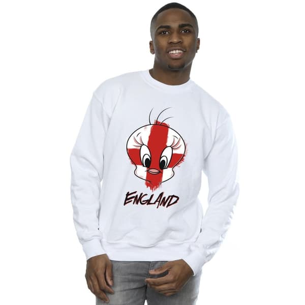 Looney Tunes Mens Tweety England Face Sweatshirt