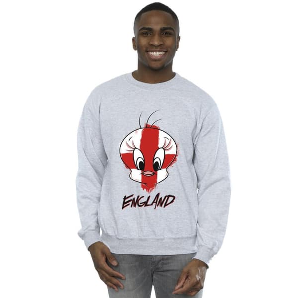 Looney Tunes Mens Tweety England Face Sweatshirt