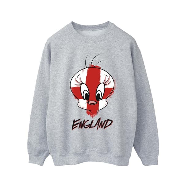 Looney Tunes Mens Tweety England Face Sweatshirt