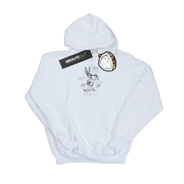 Looney Tunes Mens Bugs Bunny Drawing Instruction Hoodie