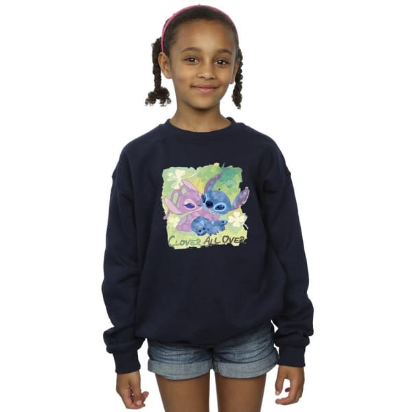 Disney Girls Lilo And Stitch St Patrick´s Day Clover Sweatshirt