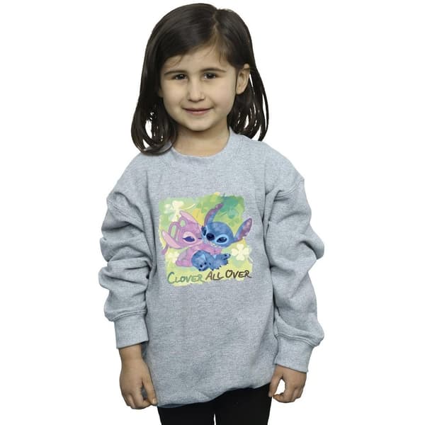Disney Girls Lilo And Stitch St Patrick´s Day Clover Sweatshirt