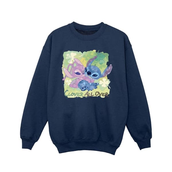 Disney Girls Lilo And Stitch St Patrick´s Day Clover Sweatshirt