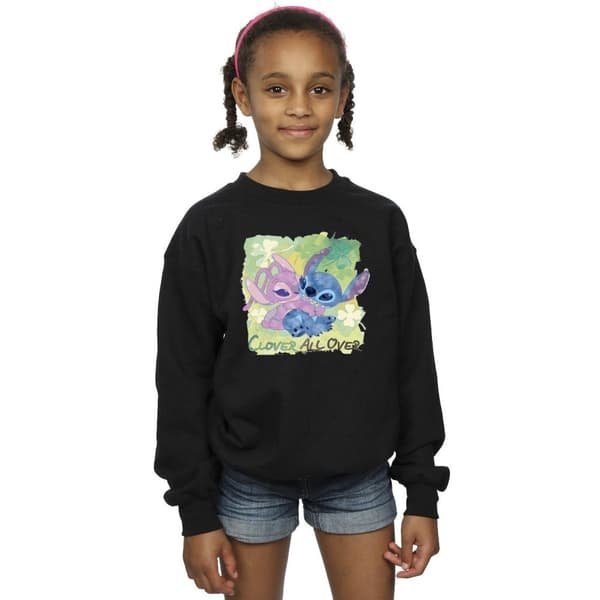 Disney Girls Lilo And Stitch St Patrick´s Day Clover Sweatshirt