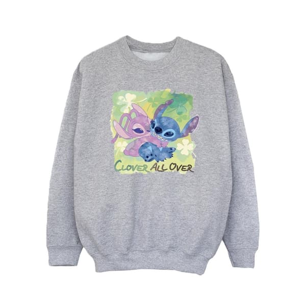 Disney Girls Lilo And Stitch St Patrick´s Day Clover Sweatshirt