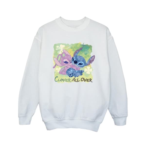 Disney Girls Lilo And Stitch St Patrick´s Day Clover Sweatshirt