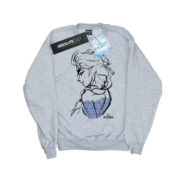 Disney Frozen Elsa Sketch Mono Sweatshirt för flickor Sports Grey 12-13 Years