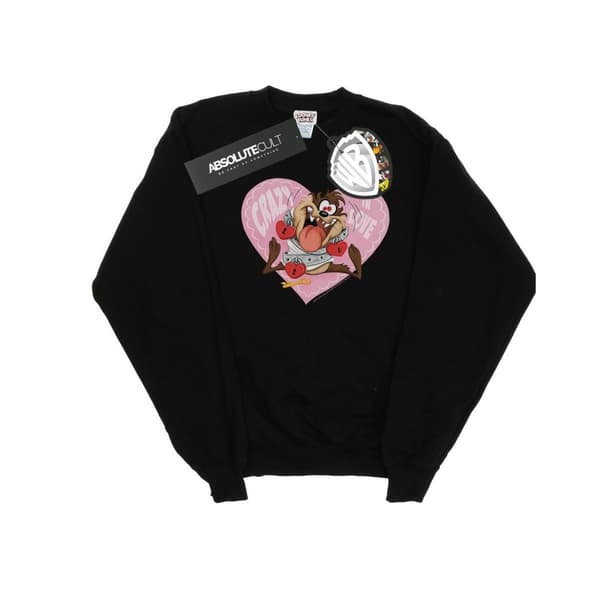 Looney Tunes Womens/Ladies Taz Valentine´s Day Crazy In Love Sweatshirt Black XXL