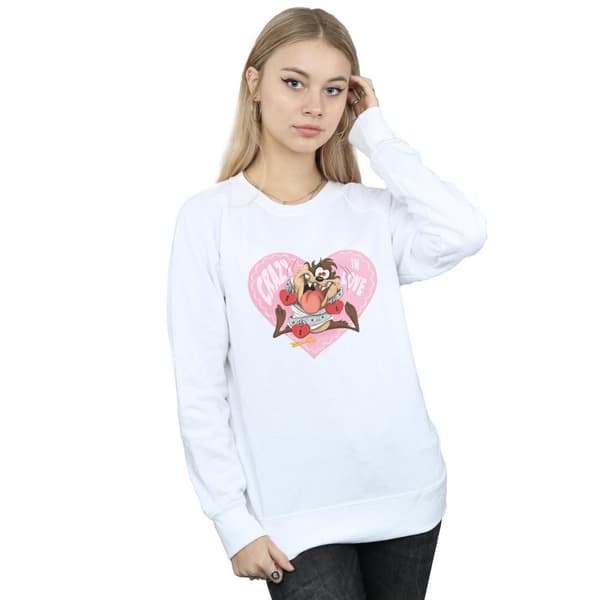 Looney Tunes Womens/Ladies Taz Valentine´s Day Crazy In Love Sweatshirt
