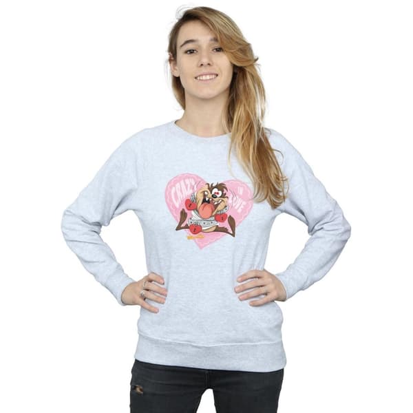 Looney Tunes Womens/Ladies Taz Valentine´s Day Crazy In Love Sweatshirt