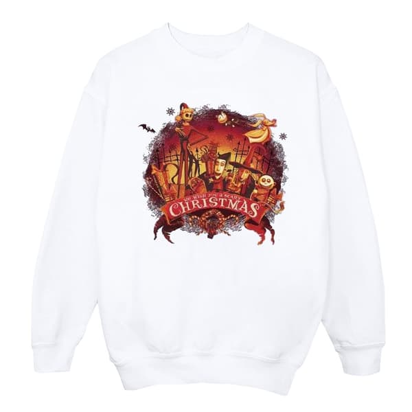 Disney Mens The Nightmare Before Christmas Scary Christmas Sweatshirt