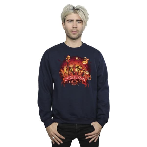 Disney Mens The Nightmare Before Christmas Scary Christmas Sweatshirt