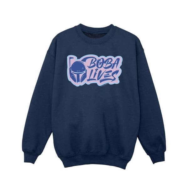 Star Wars Sweatshirt med fickficka för flickor The Book Of Boba Fett Lives