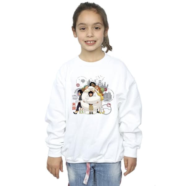 Disney Sweatshirt med Baymax-gruppkram för flickor Big Hero 6