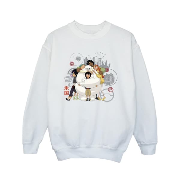 Disney Sweatshirt med Baymax-gruppkram för flickor Big Hero 6