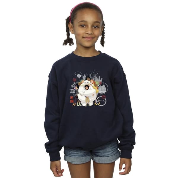 Disney Sweatshirt med Baymax-gruppkram för flickor Big Hero 6