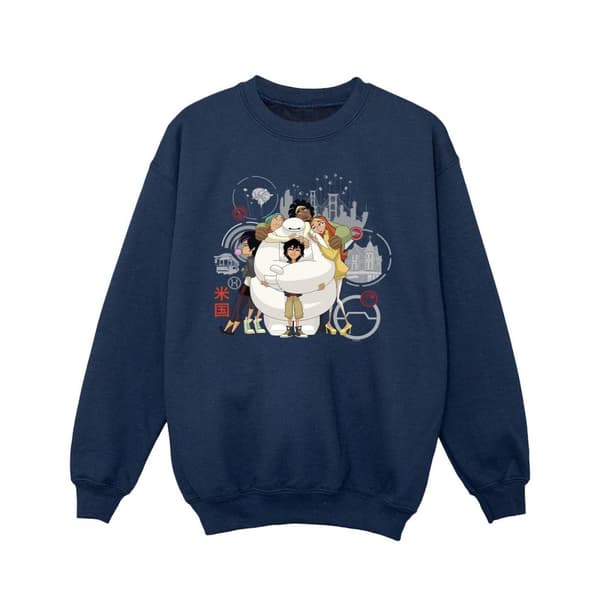Disney Sweatshirt med Baymax-gruppkram för flickor Big Hero 6